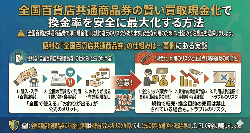 全国百貨店共通商品券の賢い買取現金化で換金率を安全に最大化する方法