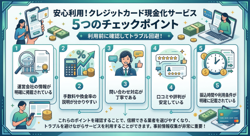 クレジットカード現金化サイトチェックポイント