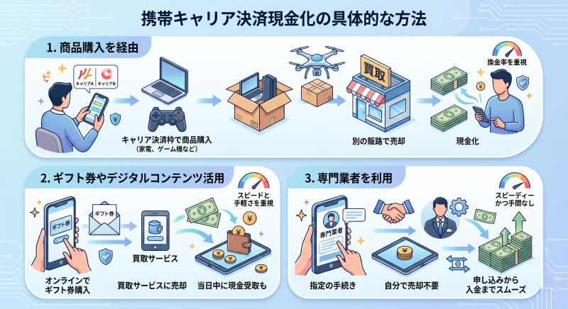 キャリア決済現金化の方法