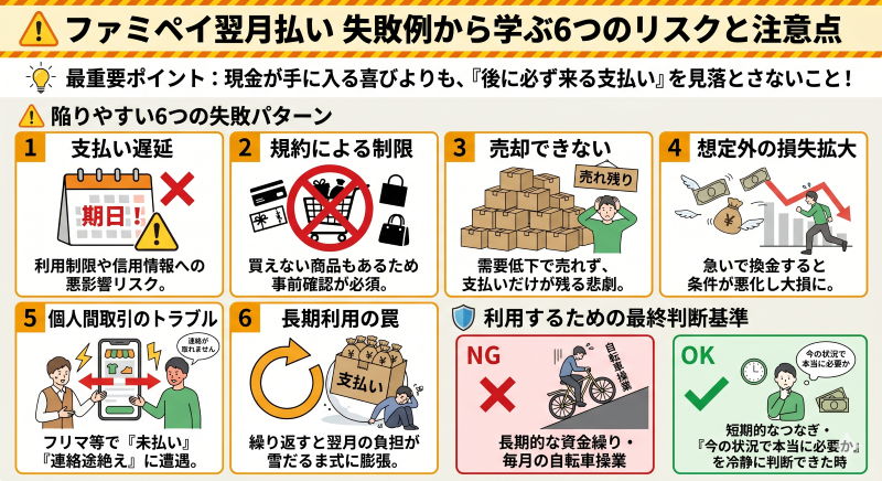 ファミペイ翌月払い現金化のリスク