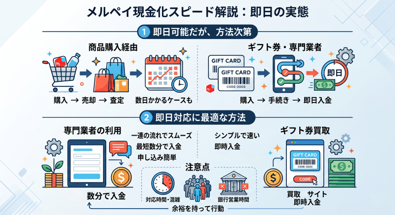 メルペイ現金化は即日でできる?