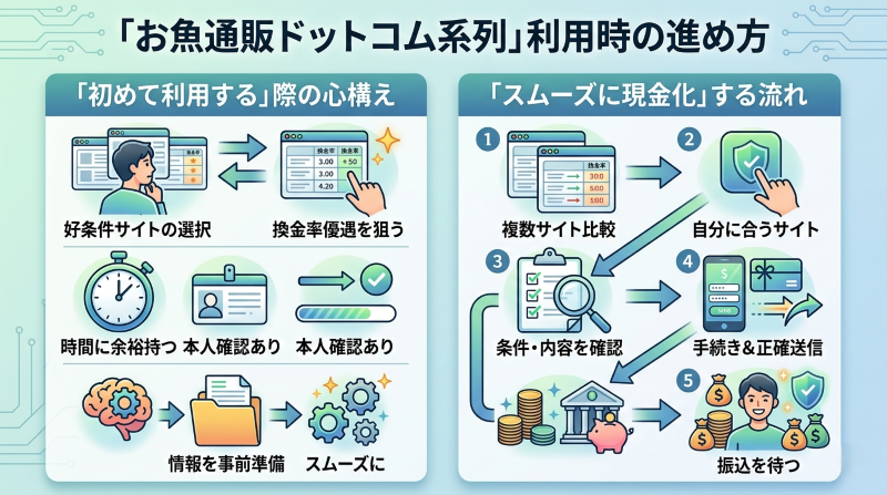 お魚通販ドットコム現金化の進め方