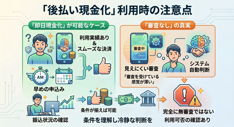 ペイディ即日現金化が可能なケースや審査の有無