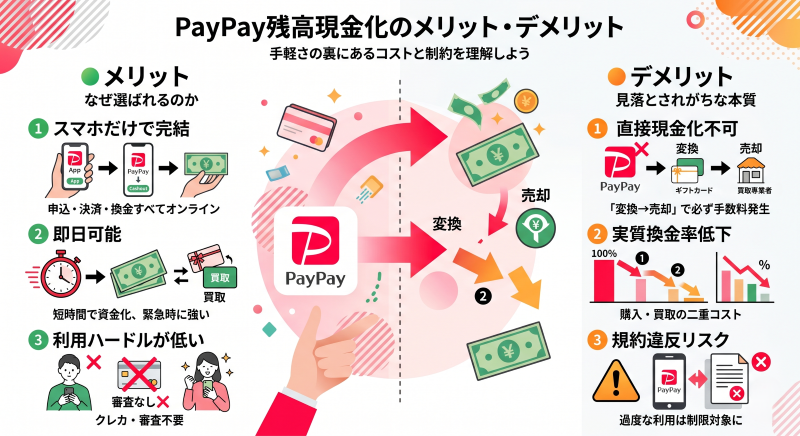 PayPay残高現金化のメリット・デメリット
