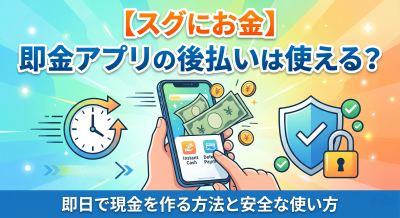 【スグにお金】即金アプリの後払いは使える？即日で現金を作る方法と安全な使い方