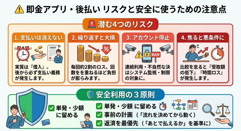 即金アプリ現金化のリスク